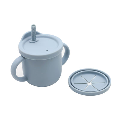 Baby Anti-Drop And Anti-Spill Binaural Learning Drinking Cup silicone Chocolate Lily