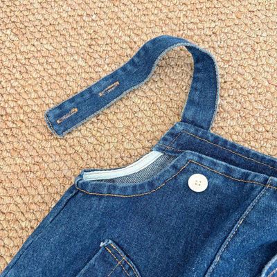Summer Hot Selling Baby Kids Unisex Sleeveless Denim Blue Strap Chocolate Lily