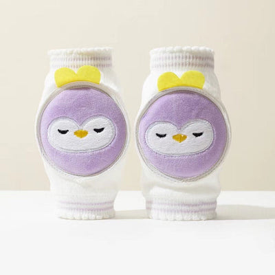 Baby 3D Cartoon Patched Pattern Mesh Breathable Design Anti-Fall Knee Chocolate Lily