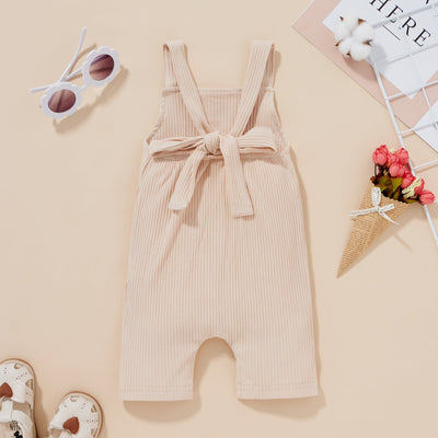 Baby Ribbed Knitted Graphic Rainbow Embroidered Pattern Sleeveless Chocolate Lily