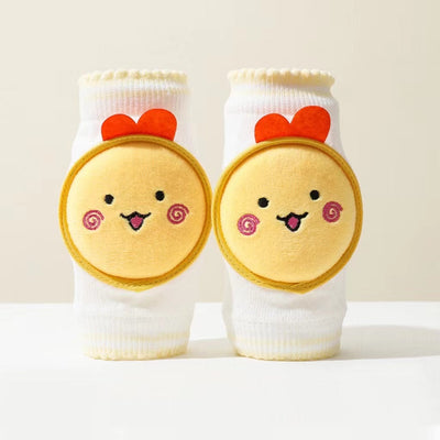 Baby 3D Cartoon Patched Pattern Mesh Breathable Design Anti-Fall Knee Chocolate Lily