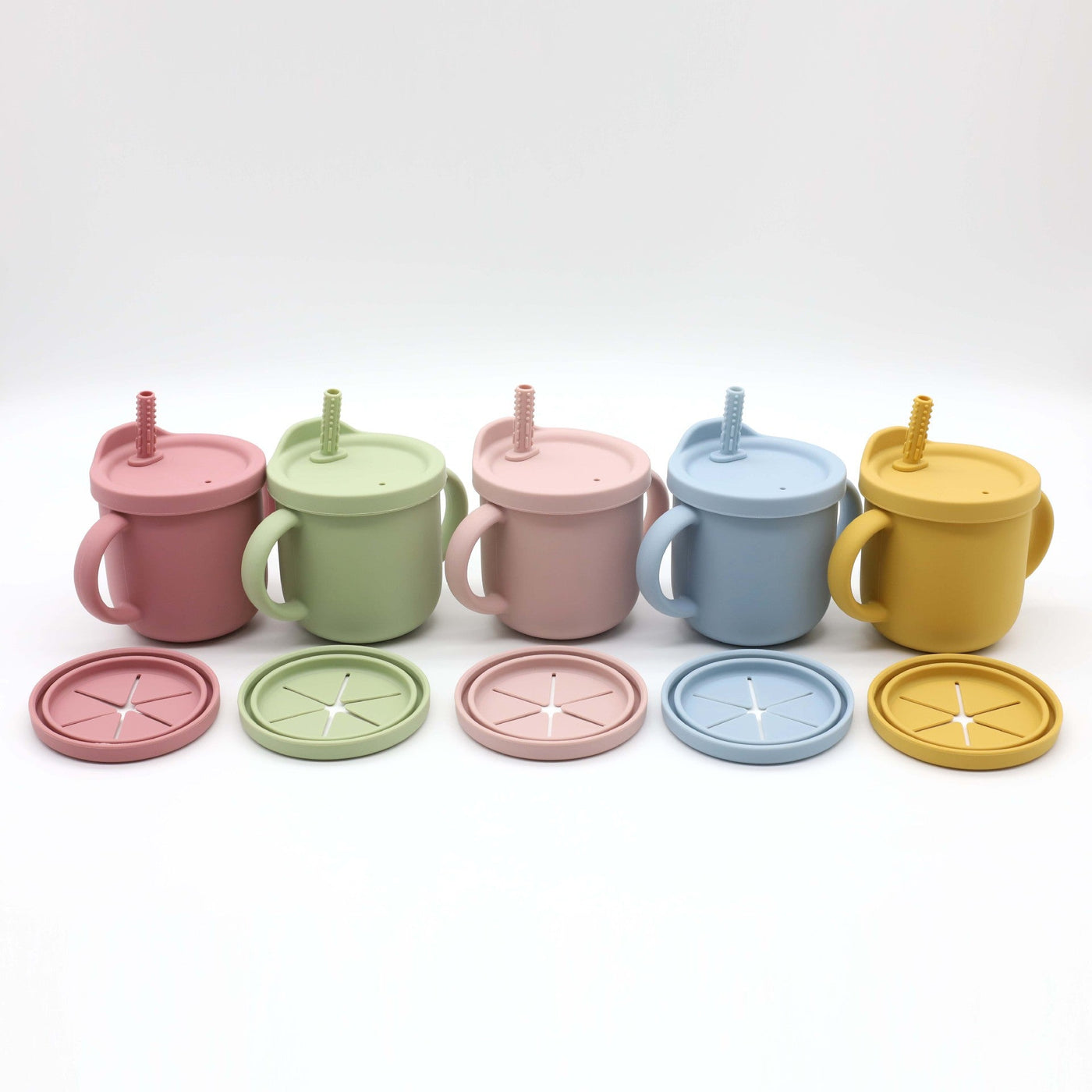 Baby Anti-Drop And Anti-Spill Binaural Learning Drinking Cup silicone Chocolate Lily