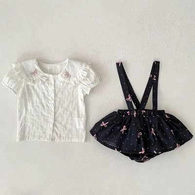 Summer Hot Selling Baby Kids Girls Sleeveless Dots Pattern Strap Chocolate Lily
