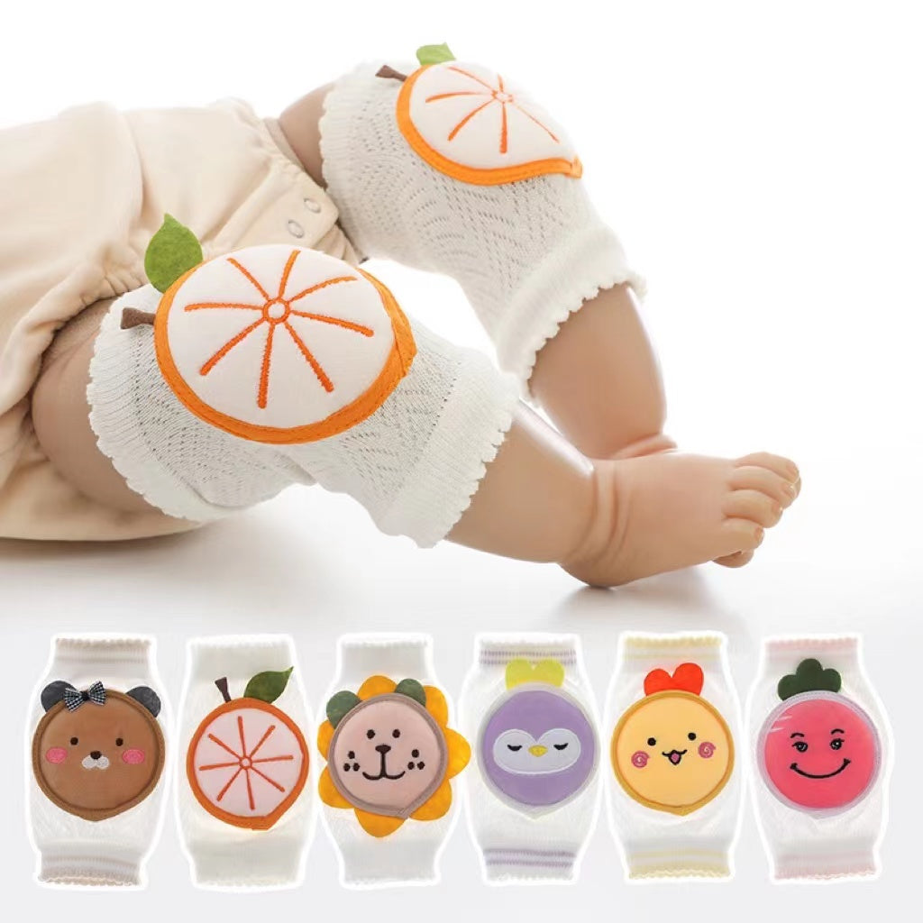 Baby 3D Cartoon Patched Pattern Mesh Breathable Design Anti-Fall Knee Chocolate Lily