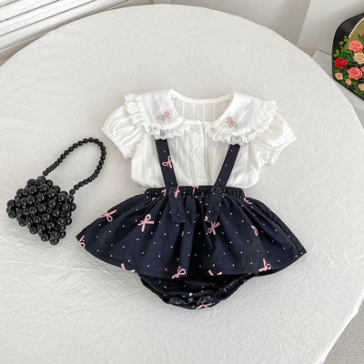 Summer Hot Selling Baby Kids Girls Sleeveless Dots Pattern Strap Chocolate Lily