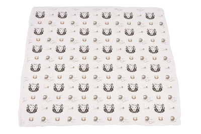 Hear Me Roar Lions, Rhinos, and Elephants Bamboo Newcastle Blanket Lavender Charlie