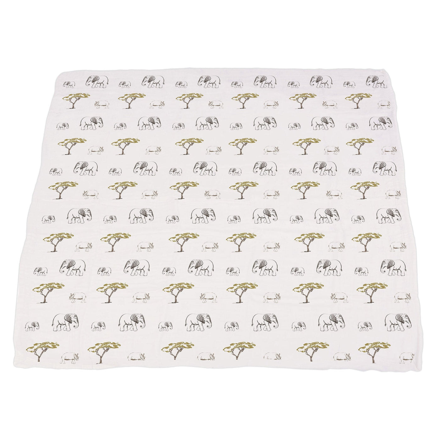 Hear Me Roar Lions, Rhinos, and Elephants Bamboo Newcastle Blanket Lavender Charlie