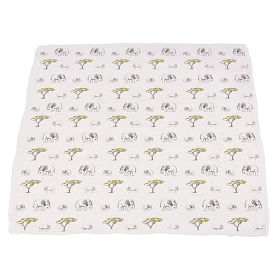 Hear Me Roar Lions, Rhinos, and Elephants Bamboo Newcastle Blanket Lavender Charlie