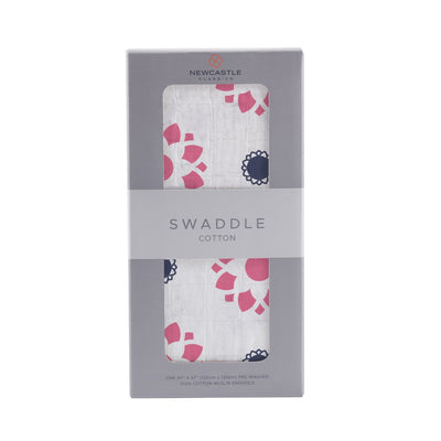 Primrose Indigo Cotton Muslin Swaddle Lavender Charlie